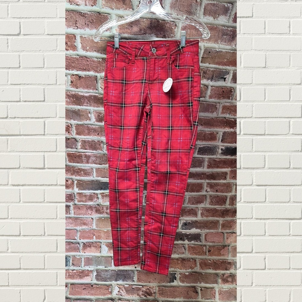 Juniors ARIZONA Plaid Stretch‎ Jeans Size 1